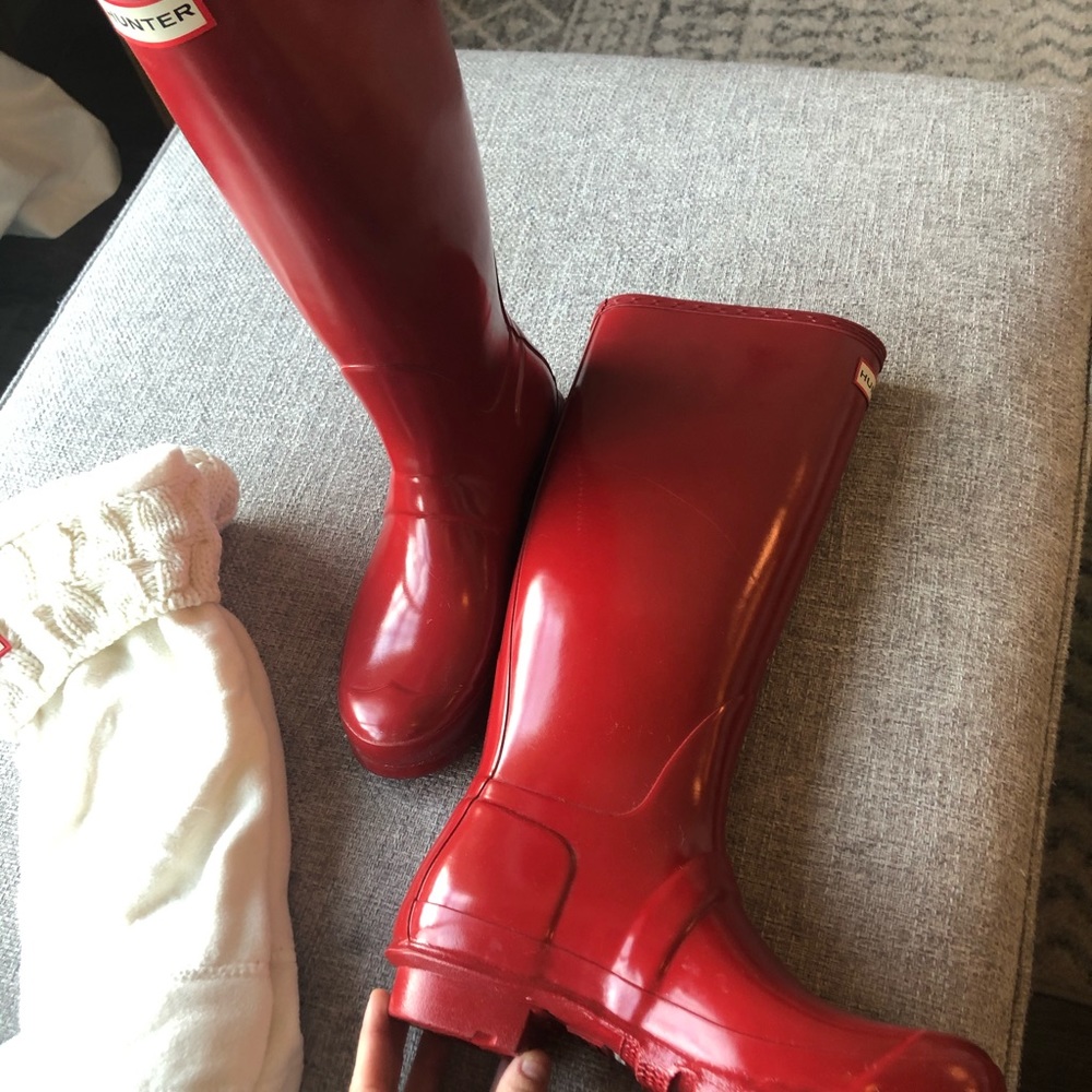 Original Tall Gloss Red Hunter Boots - New Sz 7